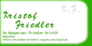 kristof friedler business card